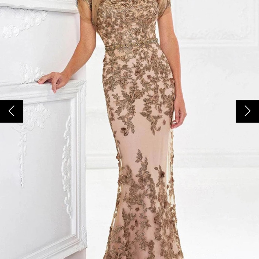 Elegant Floral Lace Evening Gown NEW